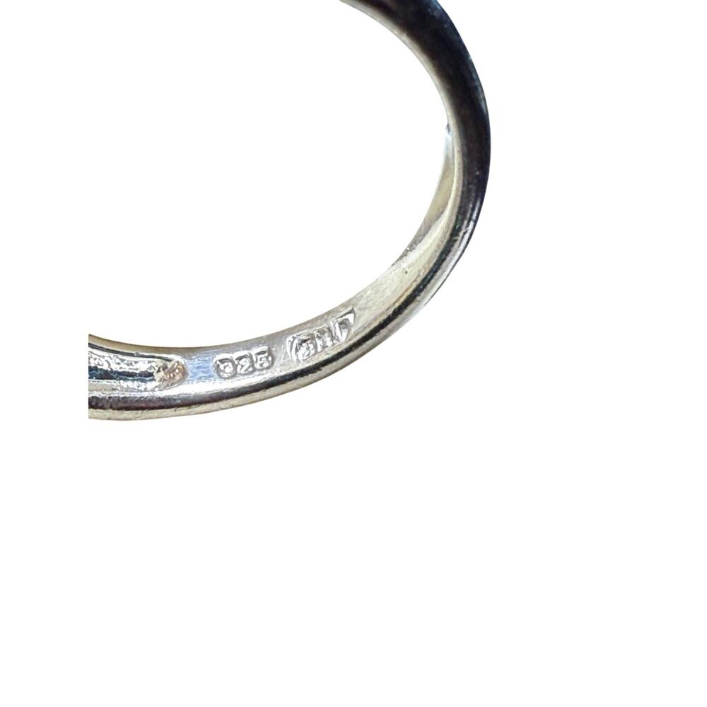 Elegant Solid Sterling Silver Ring With Yellow Ge… - image 8